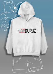 Yatıp  Çalışıp Sıkılıp Duruz (Üniseks Çocuk Kapüşonlu)