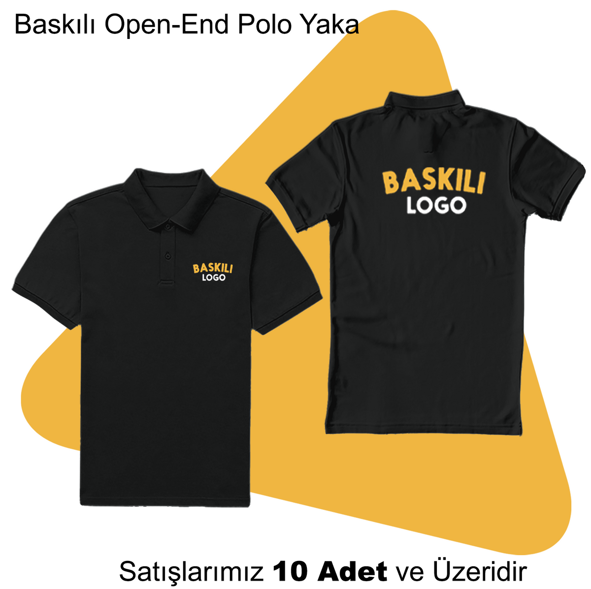 Şirket Logolu Open End Kumaş Baskılı Polo Yaka  Tişört