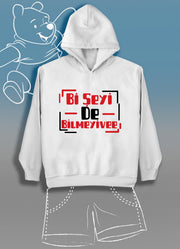 Bi Şeyide Bilmeyivee(Üniseks Çocuk Kapüşonlu)