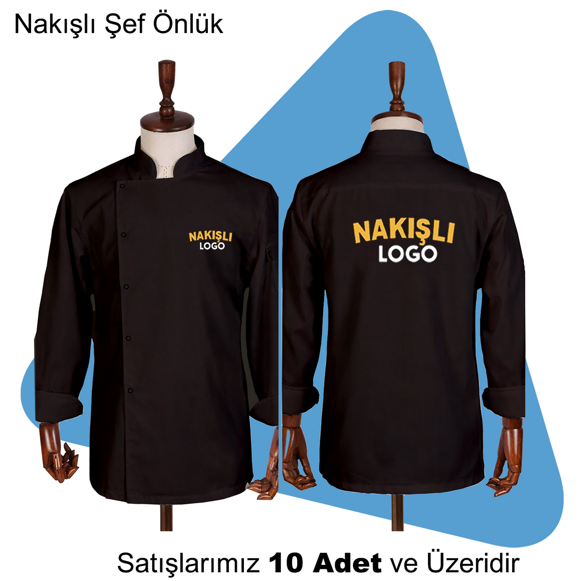 Şirket Logolu Nakışlı Şef Önlük