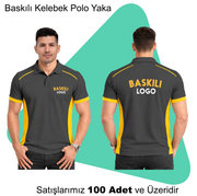 Şirket Logolu Baskılı Kelebek Polo Yaka