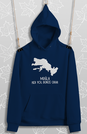 Muğla Her Yol Denize Çıkar(Üniseks Kapüşonlu)