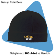 Şirket Logolu Nakışlı Polar Bere