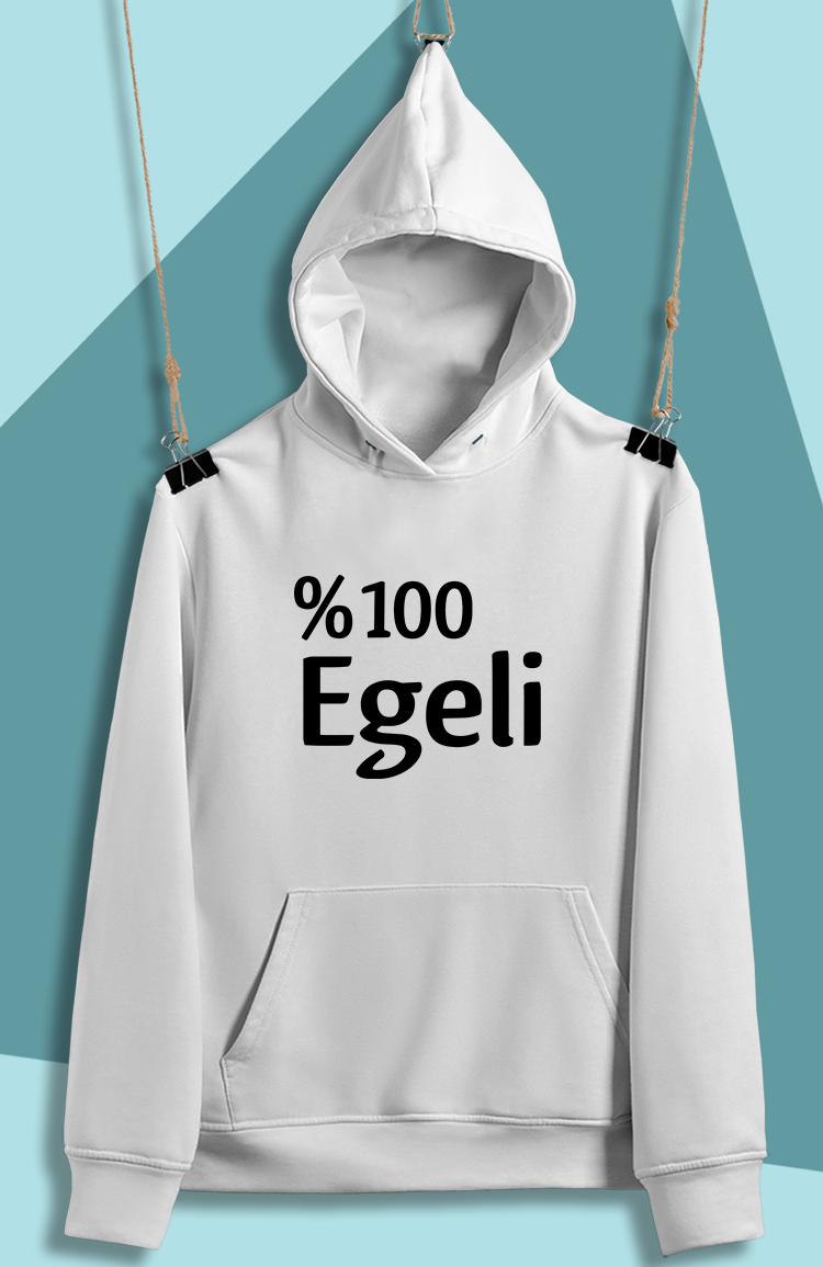 %100 Egeli (Üniseks  Kapüşonlu)