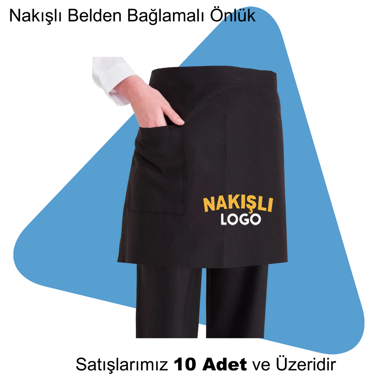 Şirket Logolu Nakışlı Belden Bağlamalı Önlük