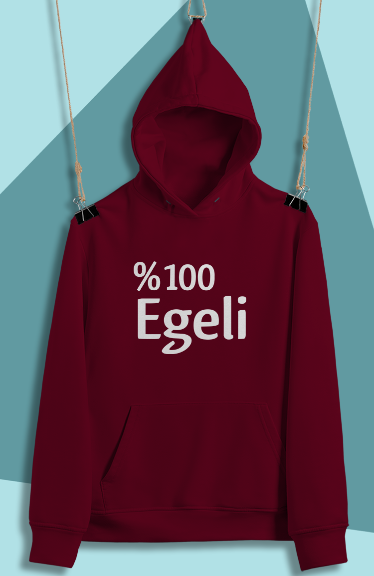 %100 Egeli (Üniseks  Kapüşonlu)