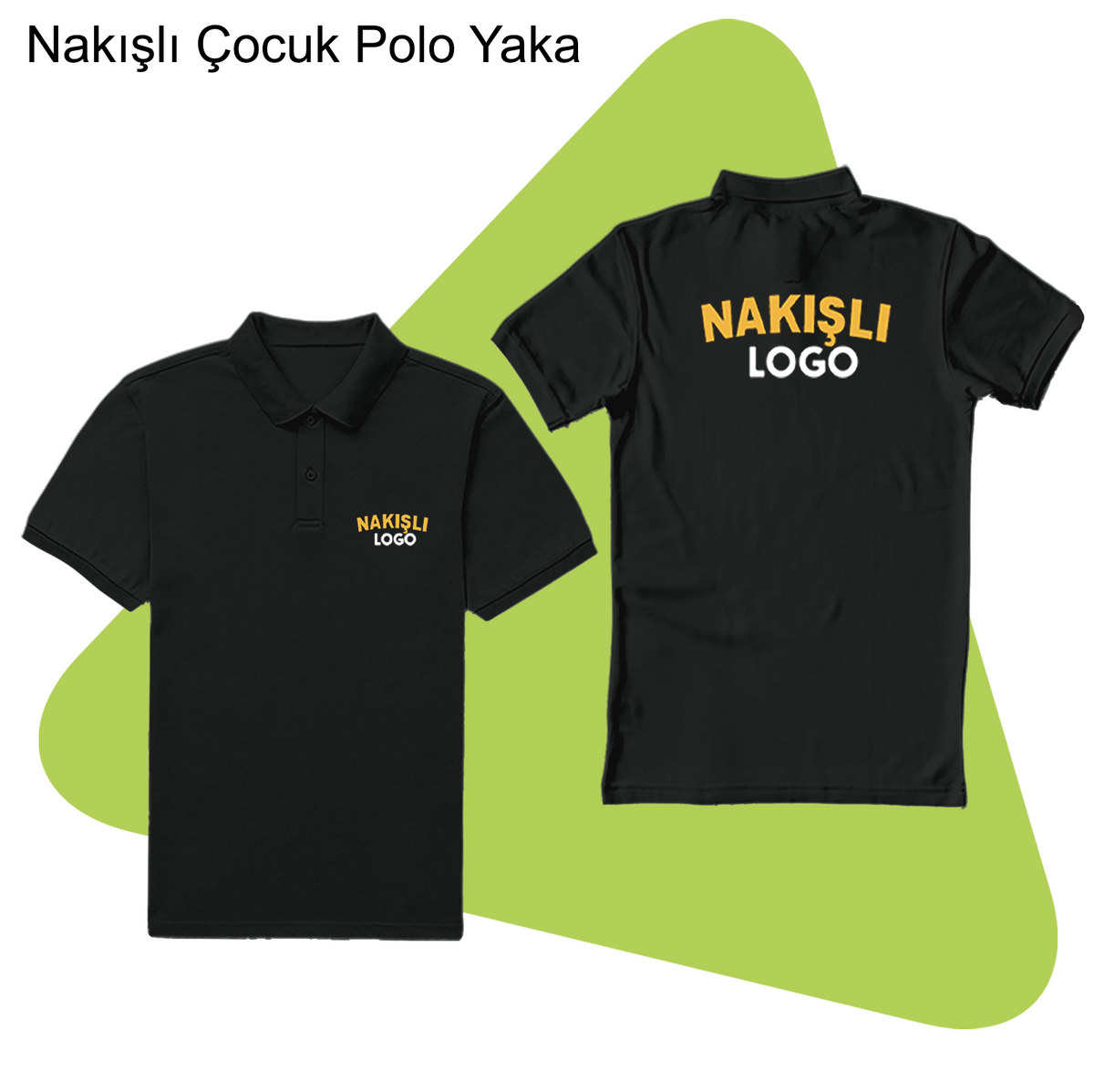 Şirket Logolu Çocuk Nakışlı Polo Yaka Tişört
