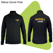 Şirket Logolu  Ön ve Arka Nakışlı Çocuk Polar
