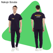 Şirket Logolu Nakışlı Scrubs