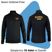 Şirket Logolu Softshell Ön ve Arka Baskılı Polar