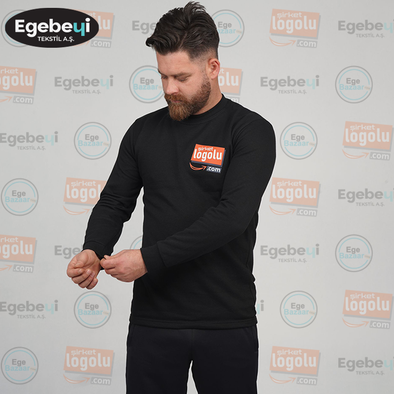 Baskılı/Nakışlı 2 İplik Bisiklet Yaka Sweatshirt