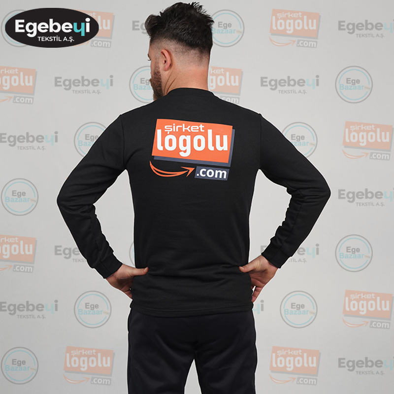 Baskılı/Nakışlı 2 İplik Bisiklet Yaka Sweatshirt