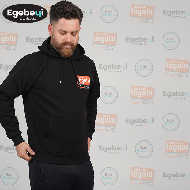 Baskılı/Nakışlı 3 İplik Sweatshirt Kapüşonlu