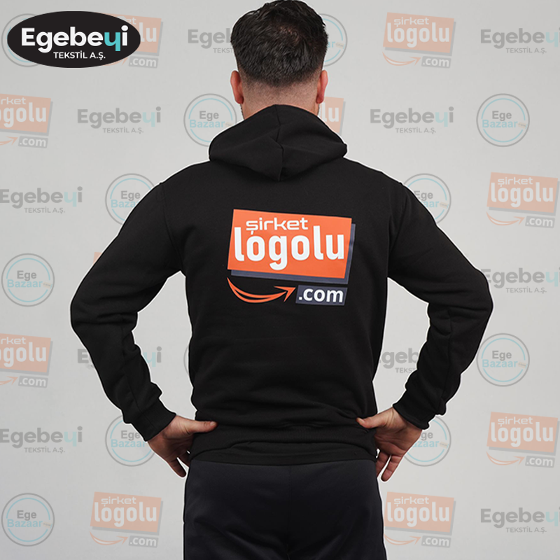 Baskılı/Nakışlı 3 İplik Sweatshirt Kapüşonlu