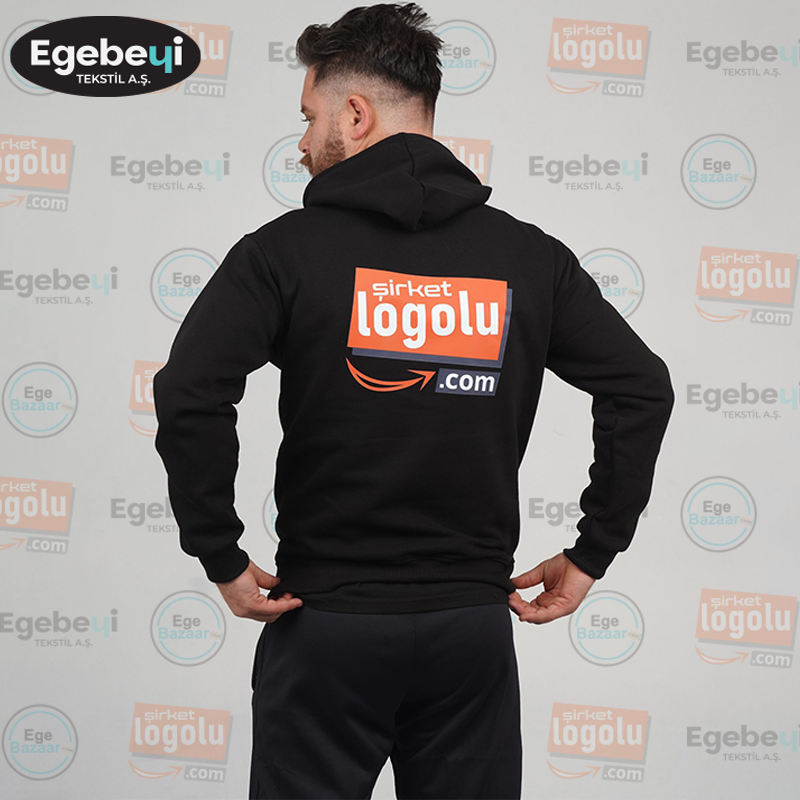 Baskılı/Nakışlı 3 İplik Sweatshirt Kapüşonlu