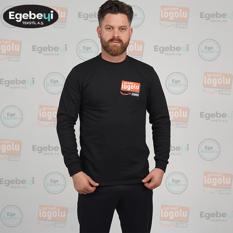 Baskılı/Nakışlı 2 İplik Bisiklet Yaka Sweatshirt