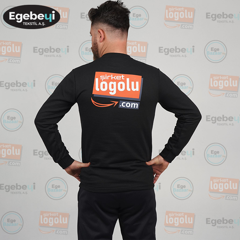 Baskılı/Nakışlı 2 İplik Bisiklet Yaka Sweatshirt